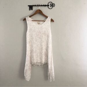 Giusy 100% silk long line shark bite hem floral cottage Core feminine NWT